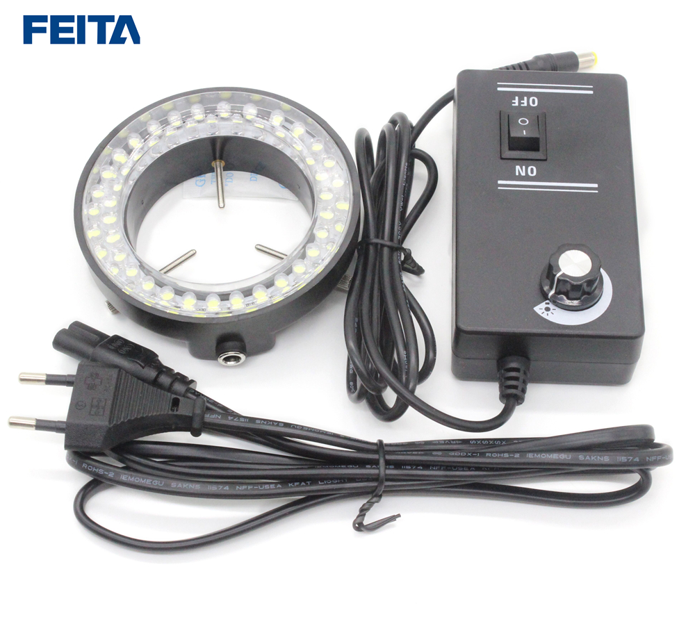 FEITA 56 Компјутери LED Прстен Светилка со Прилагодливи Илуминатор глобална напојување за AC100-240V Еу Plug LED Круг Светлина за Стерео Зум Микроскопа