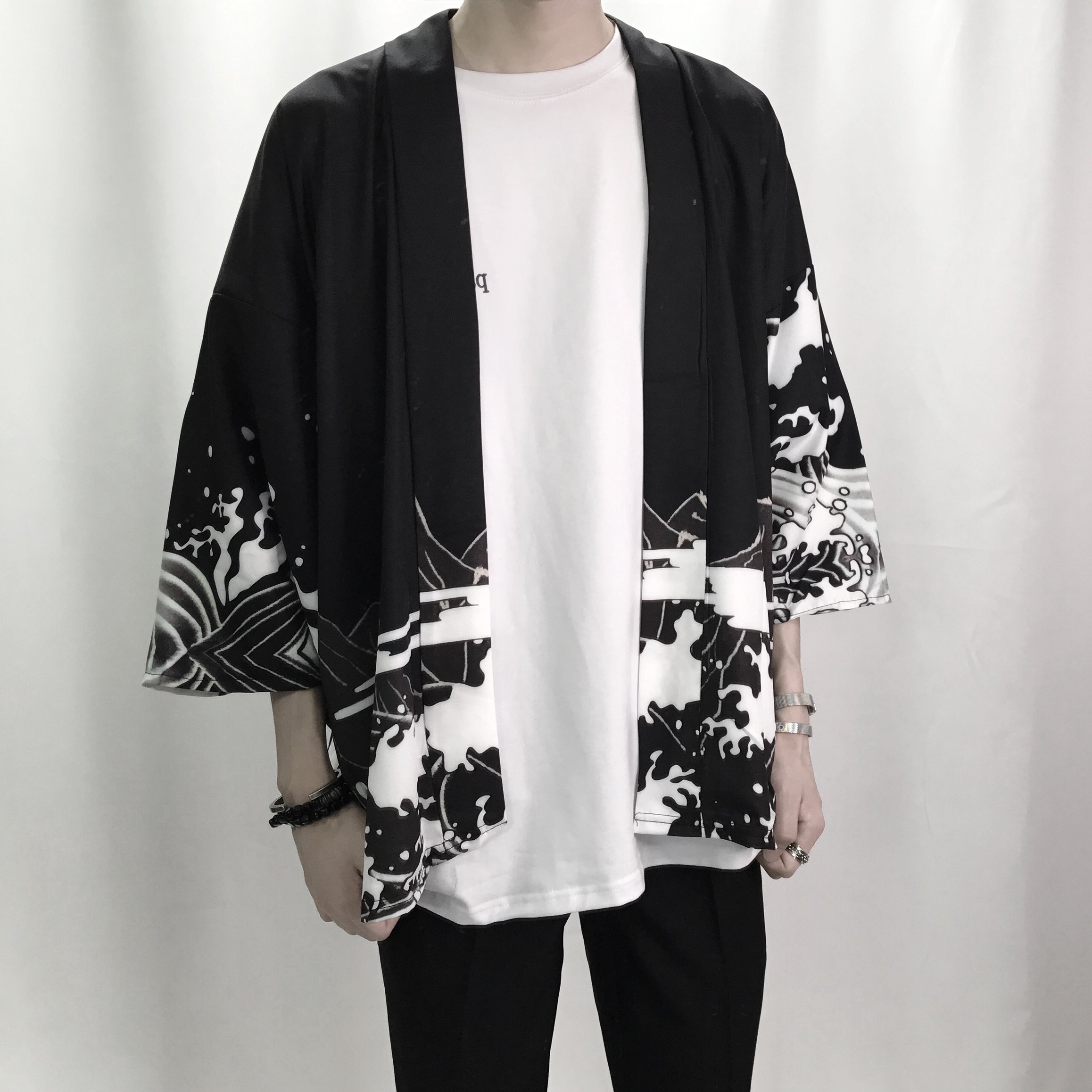 2018 нови mens кимоно јапонски облека streetwear секојдневен kimonos јакни harajuku јапонија стил јакна outwear