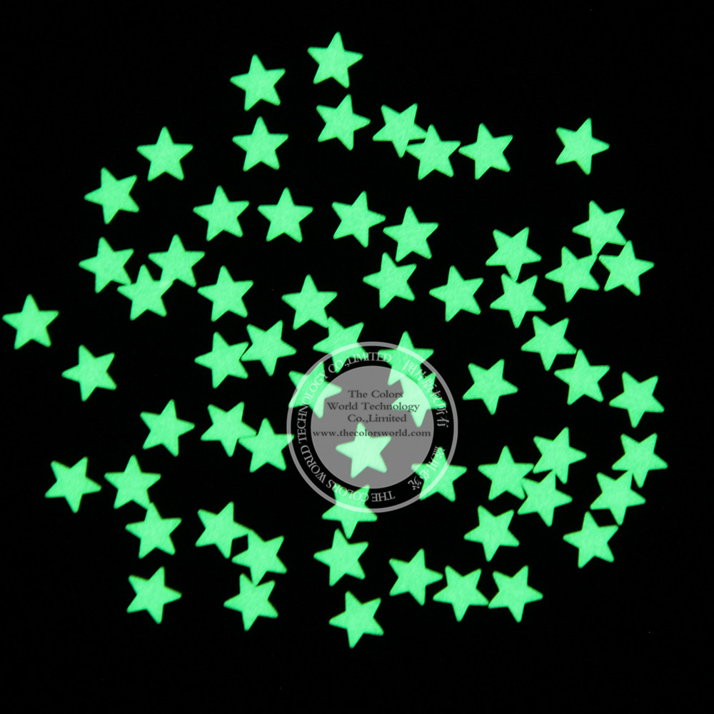 TCYJ825 Светат во темно Сјајот Зелено Светло Жолта Боја долго трае блескав, 6MM Петокрак Облик конкурентна цена Noctilucent