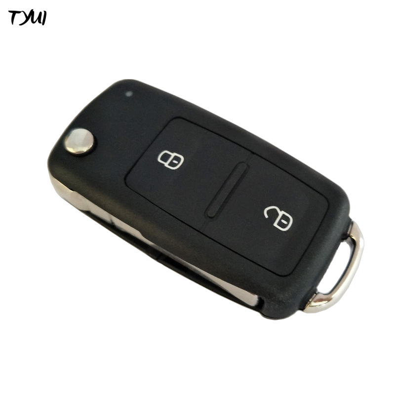 TYUI 15pieces/лот 2 копчиња флип далечинскиот клуч школка замена за автомобил фолксваген со led светло на врвот
