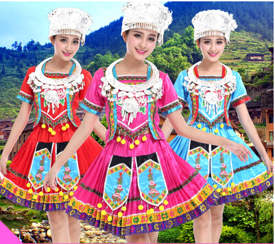 Жените Miao облека Хмонг облека Тибетската Танц Костим