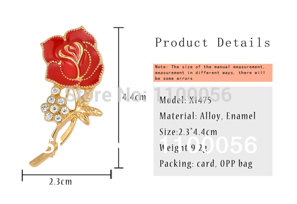 Бесплатен Превозот До 2015 Мода Накит За Најдобри Мајката Фустани Црвениот Кристал Кристал Цвет Brooch Иглички Carnation X1475
