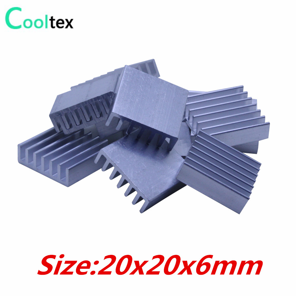 20pcs Екструдиран Алуминиум heatsink топлина мијалник 20x20x6mm за електронски Чип VGA RAM меморија LED IC радијатор КУЛЕР за ладење