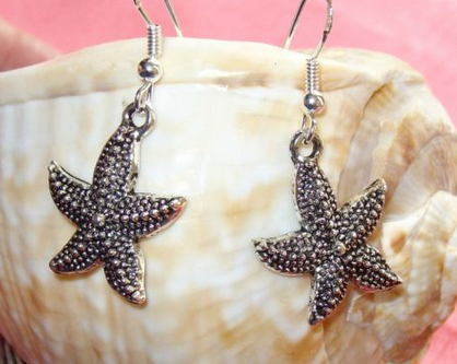 40Pair Мода Гроздобер Silvers морска ѕвезда на Ѕвезда Капка Обетки Шарм Приврзоци Dangle Обетки За Жените DIY Накит за Подарок P1657