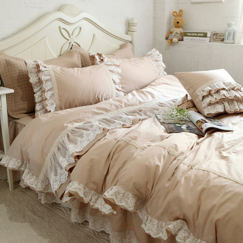 Луксузна везови свадба постелнина поставите чипка кавга прекривки покрие домот чаршаф bedspread романтична спална соба