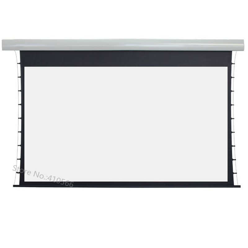 100-инчен 2214x1245mm Повидок Големина на Tab-напнатост Проекција Екрани Со Цевка Моторни Далечински Управувач Проектор Екранот