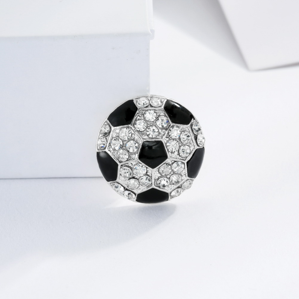 Бесплатен превозот 21mm фудбалска топка кристал копчето со месо тело 10PCS/многу(BTN-5441)