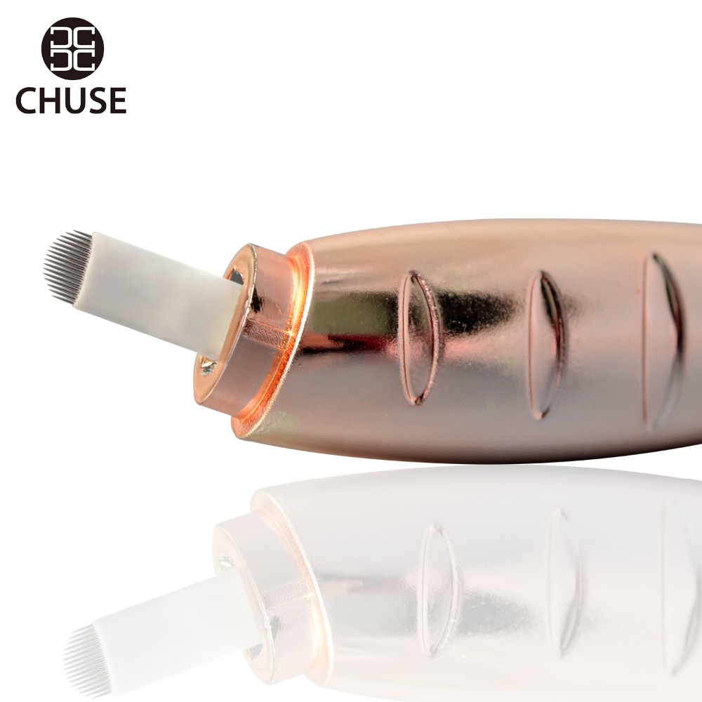 CHUSE Прирачник за Еднократна употреба Microblading Пенкало Со Игла за Веѓа Тетоважа Трајна Шминка 16 Arched Ножеви 5