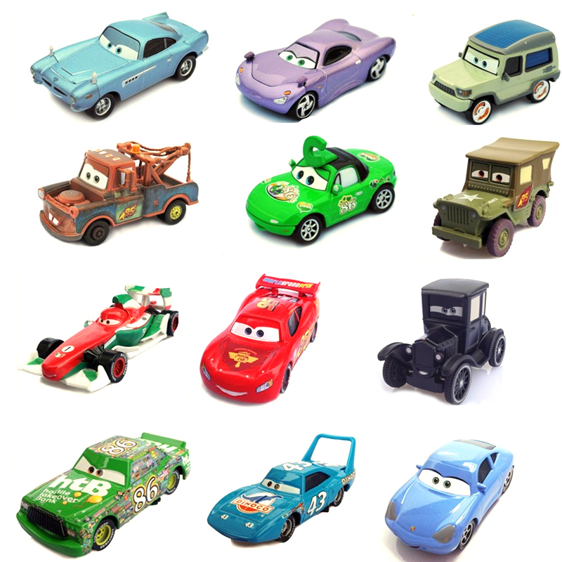Disney Pixar Автомобили Метал Автомобил 14Style Sarge Lizzie 1:55 Diecast Метални Легури Автомобил Играчки Роденденски