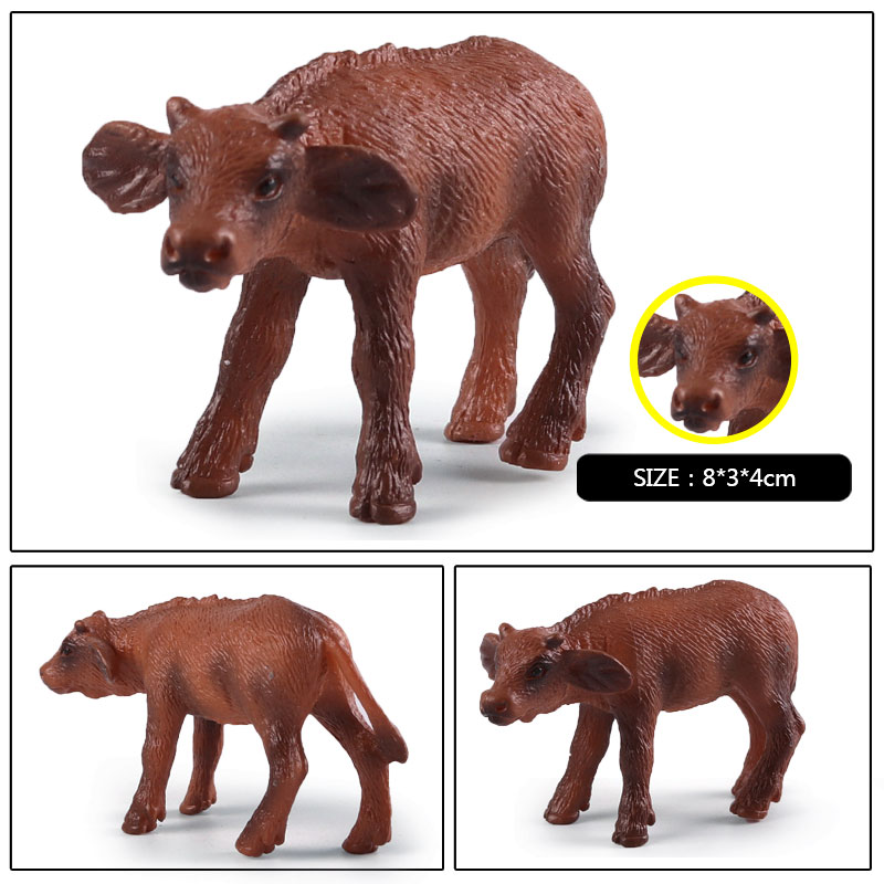Oenux Оригинални Африкански Животни 3PCS/ПОСТАВИ Африкански Бивол Модел Акција Фигури Syncerus Caffer Животни Колекција Играчка За Дете Подарок