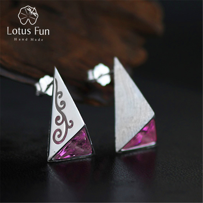 Lotus Забава Вистински 925 Sterling Silver Природни рачно изработени Оригинални парична Казна Накит Пирамида Мода Студ