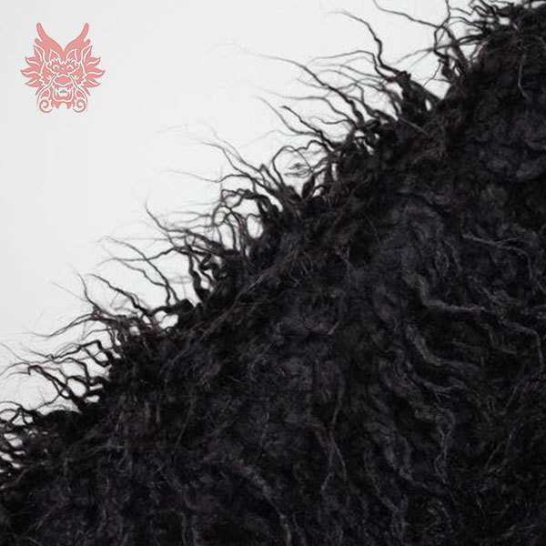 Висок степен на црна цврста 5cm кадифен faux крзно ткаенина за зимско палто,вест,Крзно јака,кејп од половина метар бесплатен