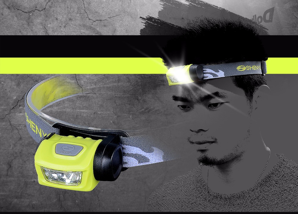 SHENYU Headlamp LED, 3 Режими на Светлата, Батерија Напојува Шлем Светлина за Кампување, Трчање, Планинарење и Читање