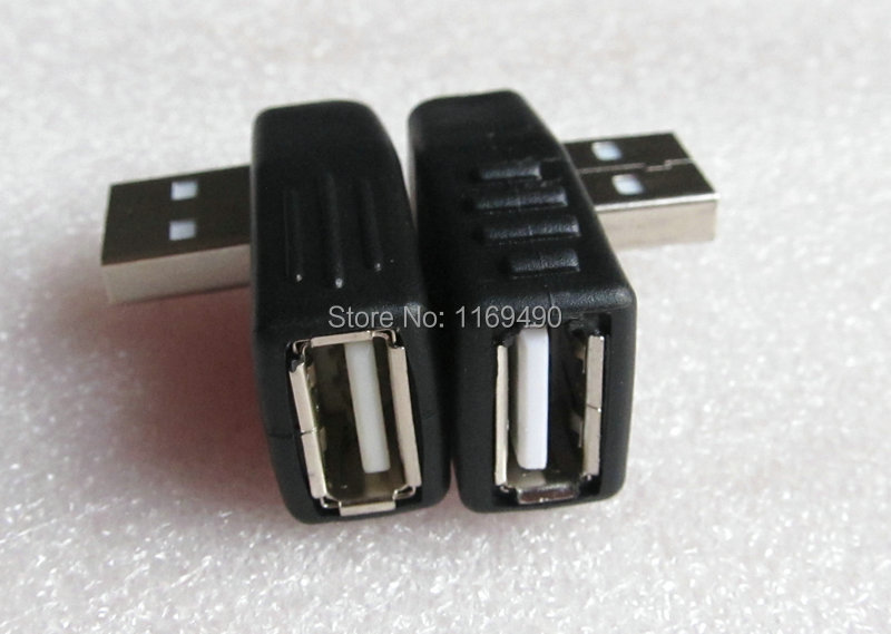 ( 1pair / 2 Парчиња ) USB 2.0 машки лев и десен агол од 90 степени за да USB женски конектор адаптер приклучок за Лаптоп кабел итн.
