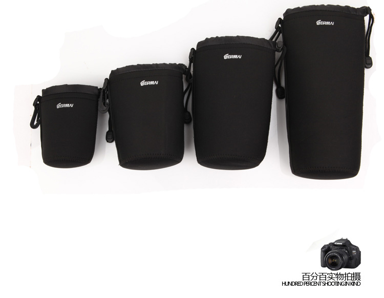 Црна Мека Водоотпорен Neoprene Леќа Торба Торбичка Случај Покритие за Canon Nikon, Sony Pentax Tamron Олимп dslr фото Објектив S M L XL