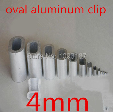 100pcs/многу Висок Квалитет 4MM Дијаметар Овална алуминиум клип Алуминиум Ferrules Челичното Јаже Алуминиум Ferrules Crimping Ракав