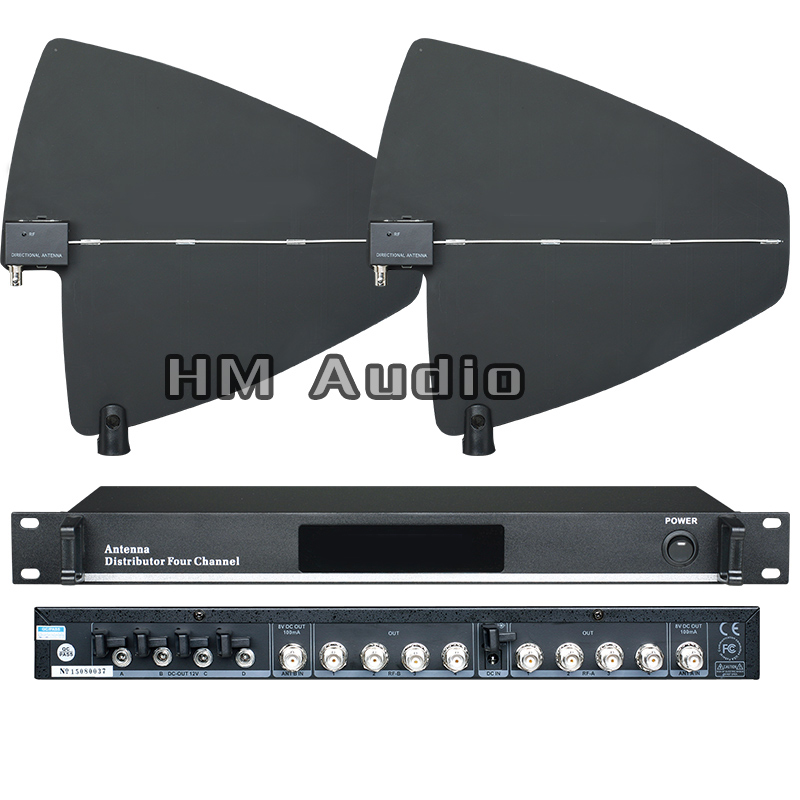 UA945 4 Канал Антена Дистрибутер 500-950MHz Фреквенција За Безжичен Микрофон прошири 400Meters Насочен Антена