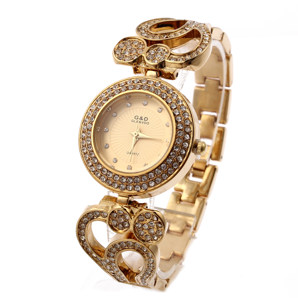 Relogio Feminino G&D Злато Жените рачни часовници Кварц Нерѓосувачки Челик Врвот Бренд на Луксузни Хривнија Види женски