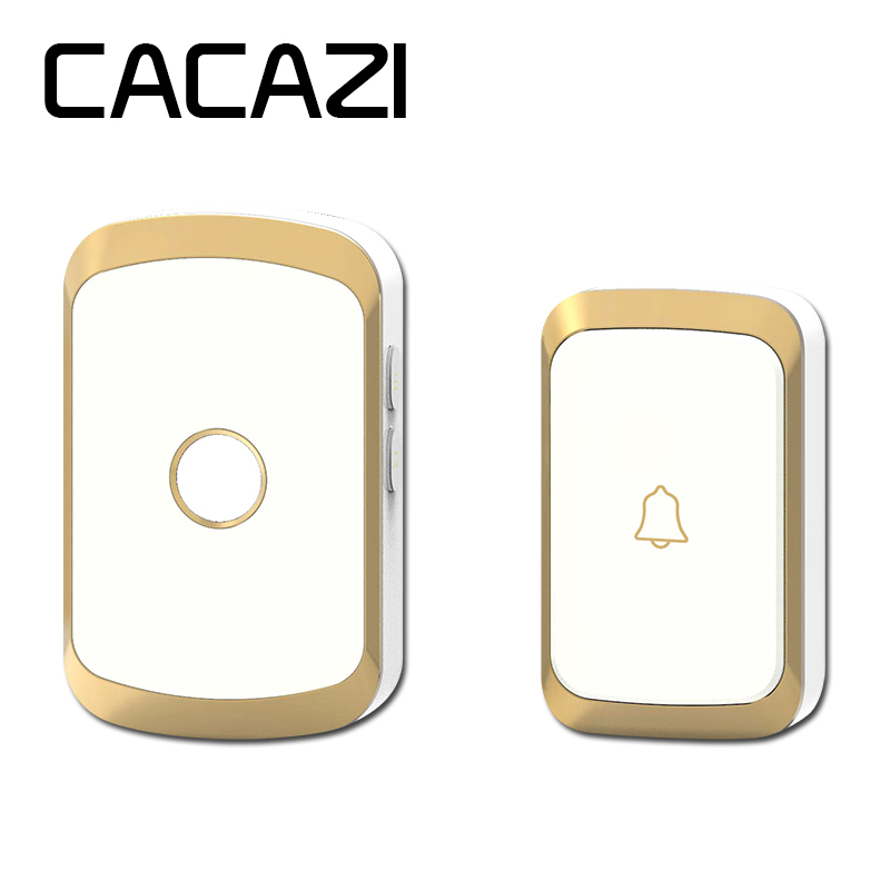 CACAZI нови пристигнување безжична врата водоотпорен AC 110-220V 300 МЕТРИ оддалечена од врата бел 36 мелодија 4 волумен ѕвони ѕвоното на вратата свири