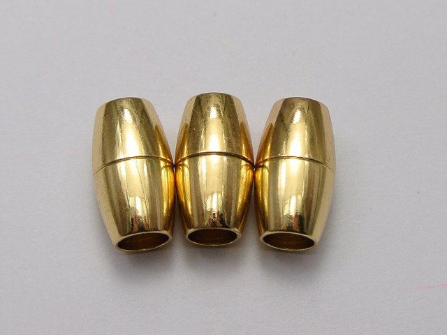 5 Групи Злато Тон Метал Барел Магнетни Clasps Лепак во Крајот Капи Одговара 5мм-6mm Кабли