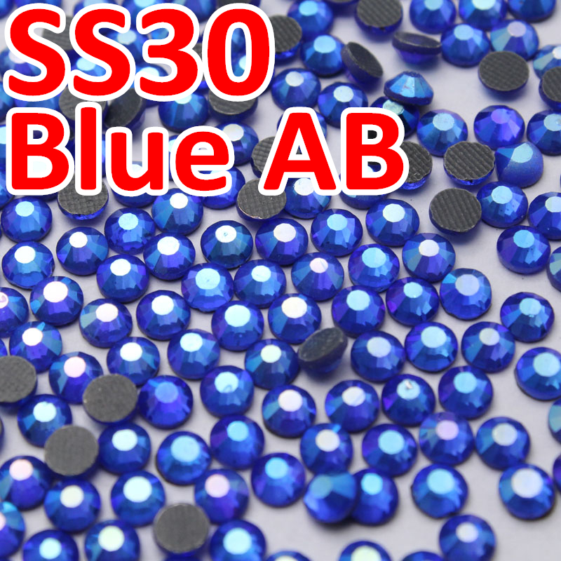 SS30 6.4-6.6 mm 288pcs Sapphire ab DMC Hot Fix Кристал 6.5 mm ,железо-на Hot Fix кристал камења,Облека, додатоци