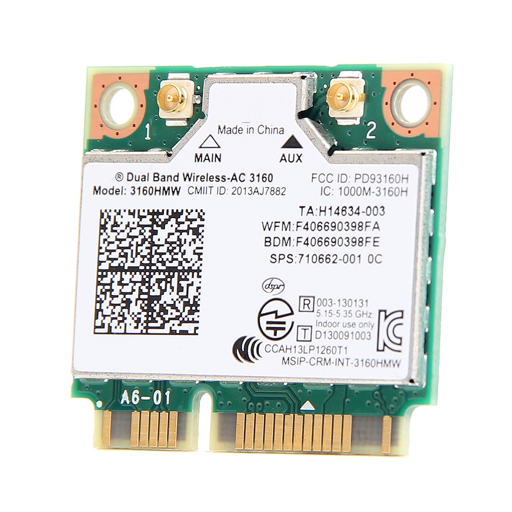 SSEA Новиот WiFi и Bluetooth 4.0 Безжична картичка за Intel Dual Band Безжична AC 3160 3160HMW половина Мини-PCIe 433M