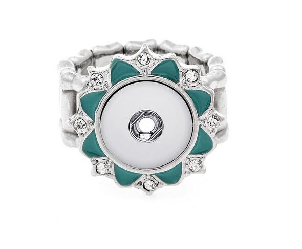Гроздобер DIY еластична прилепува прстен одговара 12mm метал snap копчиња жените мода накит на Мажите прстен часовници жени