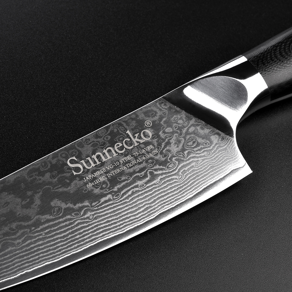 SUNNECKO 6.5 инчен Готвач Нож Дамаск Челик Кујнски Машина Ножеви Јапонски VG10 Core Сечилото G10 се Справи со Остар Месо,