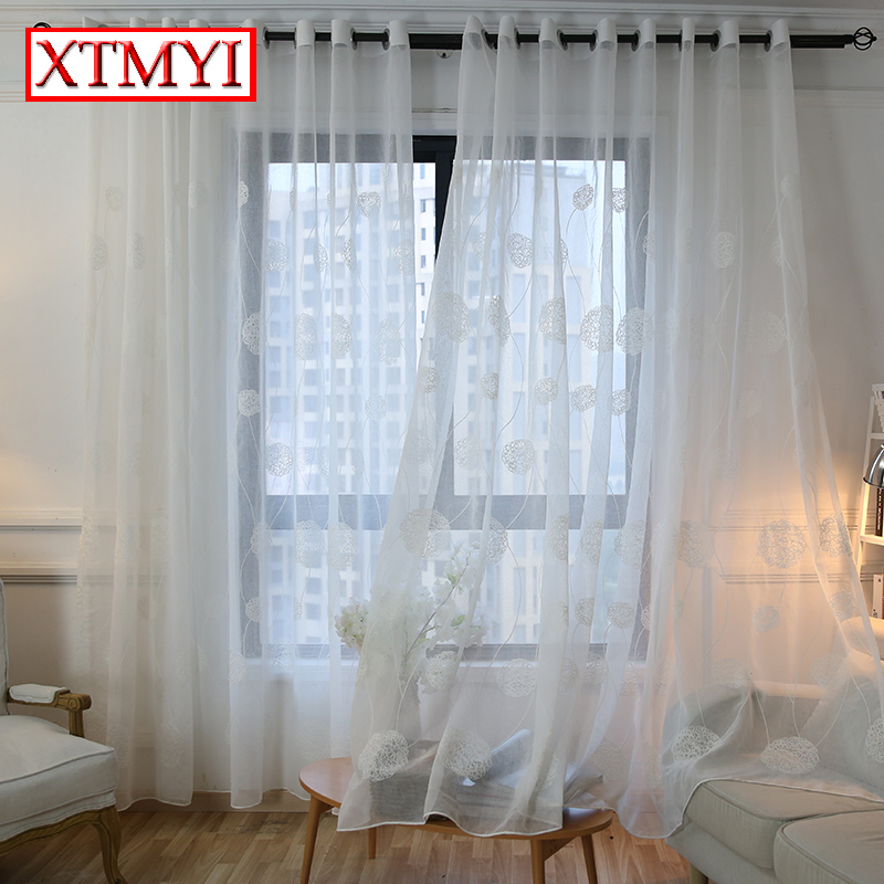 Корејски Бела Везени Voile Завеси за спалната соба прозорец завеса дневната соба чиста завеси бела ролетни Сопствени