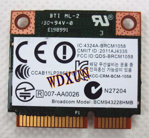 Broadcom Dw1530 Bcm943228hm4l 300 метри Лаптоп Безжичниот N Мини-Pcie Половина Wifi Картичка За Dell 300mbps 802.11 abgn Внатрешни Модул