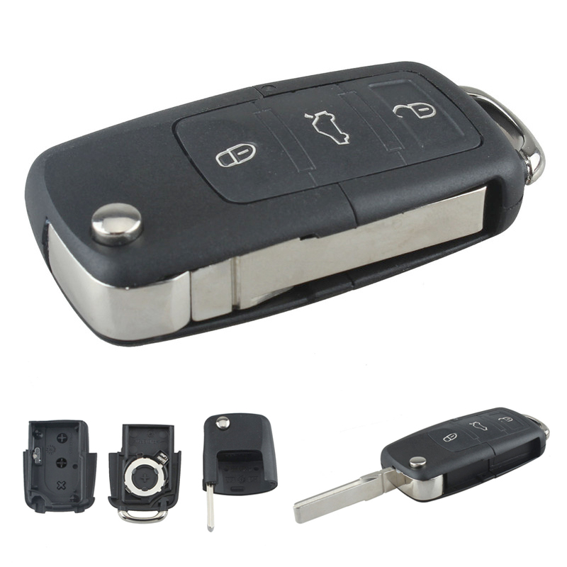 3 Копчиња Smart Далечински Замена за Повикување Случај Не Чип со Неисечени Автомобил Флип Копче Случај за Фолксваген MK5