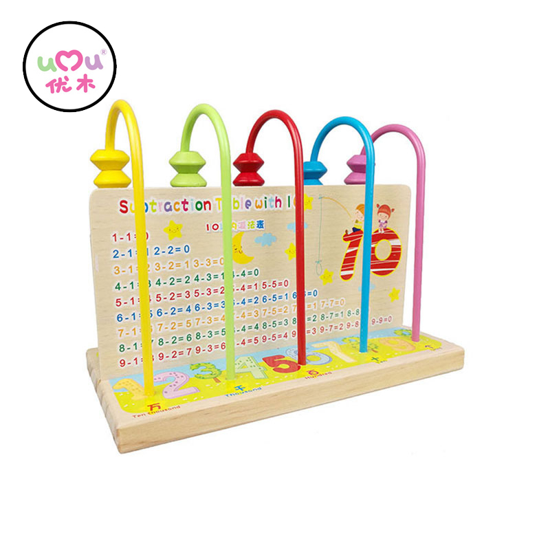 Multicolor Дрвени Abacus Играчки на Децата Броење Пресметка Полица Блокови Montessori Учење Образовни Математика Играчки UK0266H