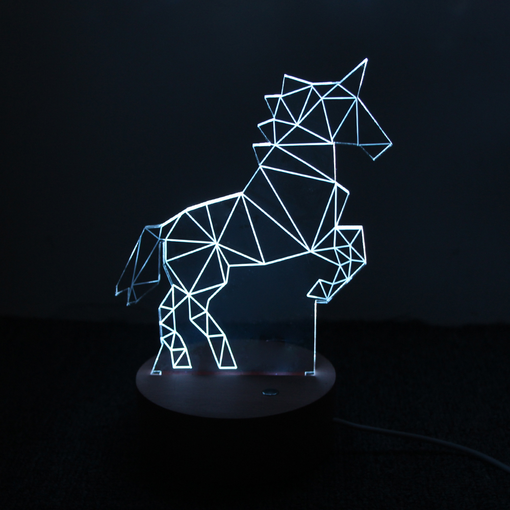 Еднорог Светилка 3D LED Креативни Подароци Спалната соба Студија Атмосфера Ноќ Светлина За Деца Божиќ Подарок ноќ светилка