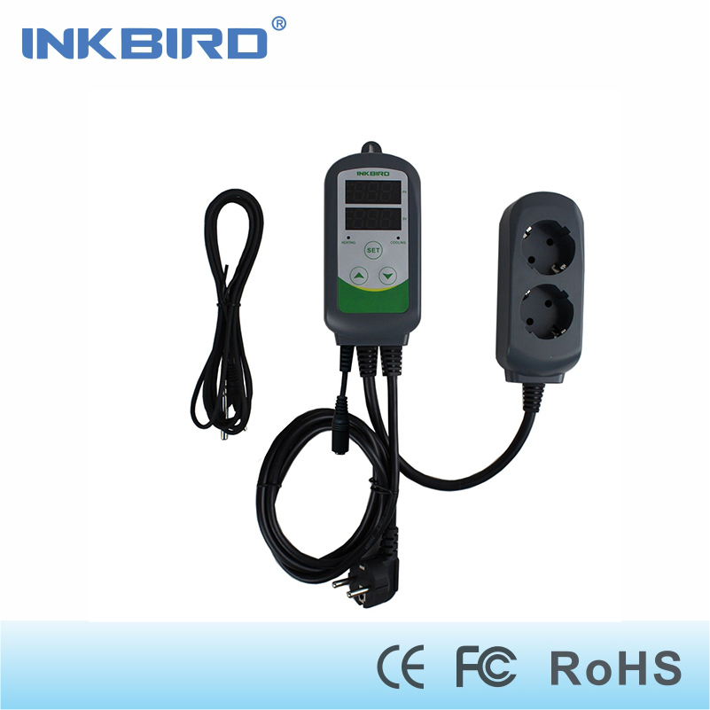Inkbird ИКТ-308S ЕУ Plug 220V Пред-жичен Дигитален Термостат Двојна Фаза Температура Контролер со NTC Сензор за пијалак