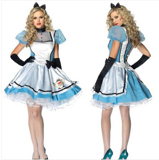 Алиса Во земјата на Чудата костим за жените возрасни алис cosplay костим сина фенси облека фантазија ноќта на вештерките