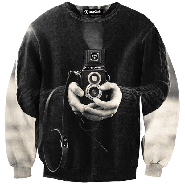 Cloudstyle 2018 Нова Мода 3D Печатење Sweatshirt Фотограф Шема Секојдневен Носат Crewneck Мажите Sweatshirt Блузи Плус