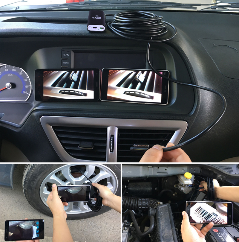 надградба на WIFI автомобил камера endoscope откривање на моторот/масло безжична поддршка на iOS и Android со 10m Кабел