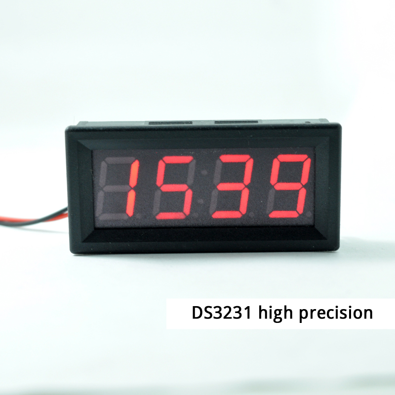 3 во 1 Автомобил Digital Auto Термометар Voltmeter Часовник Volt Температура Следи 12V24V Отворено Внатрешна LED црвена