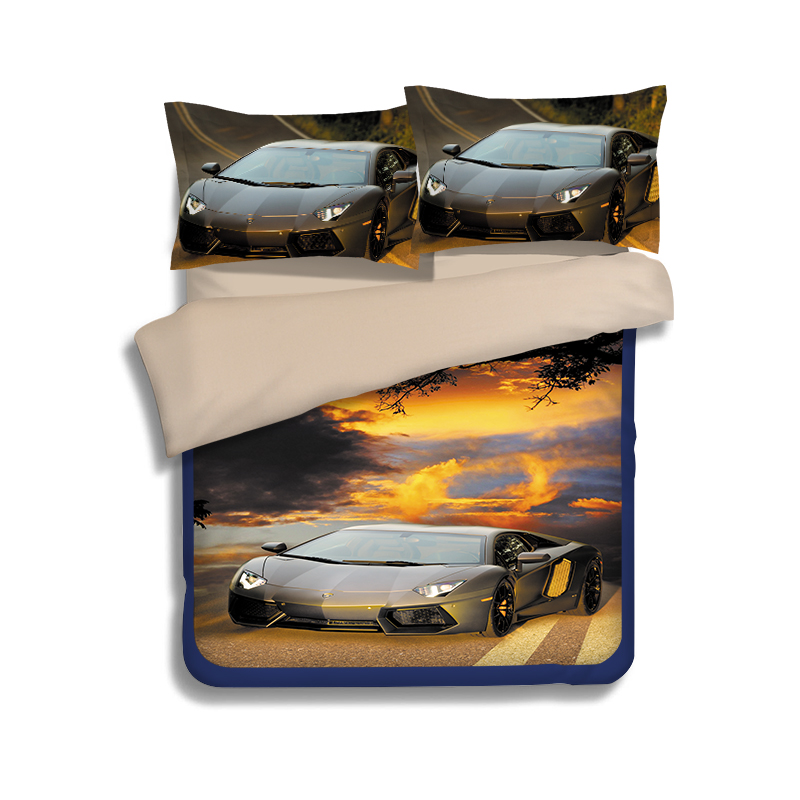 3D Спортски Автомобил Дизајн Постелнина Поставува Bedspread Стилови на Дизајн 3pcs Прекривки Покрие Кревет Покрие Pillowcase Целосна Кралицата Цар Големина Bedclothes