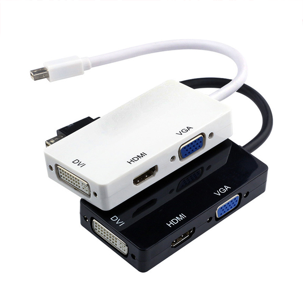 HMDI Конвертор Мини 1080P Дисплеј Thunderbolt Порта кон DVI VGA HDMI 3 во 1 Конвертор Полнач за Apple Mac Book Pro Воздух
