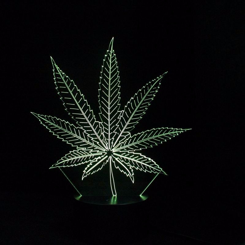 7Colors Промена Убава 3D Илузија LED Светилка со Maple Leaf Форма Ноќ Светлина како Пријатели Празник Подароци, Home Office Декорација