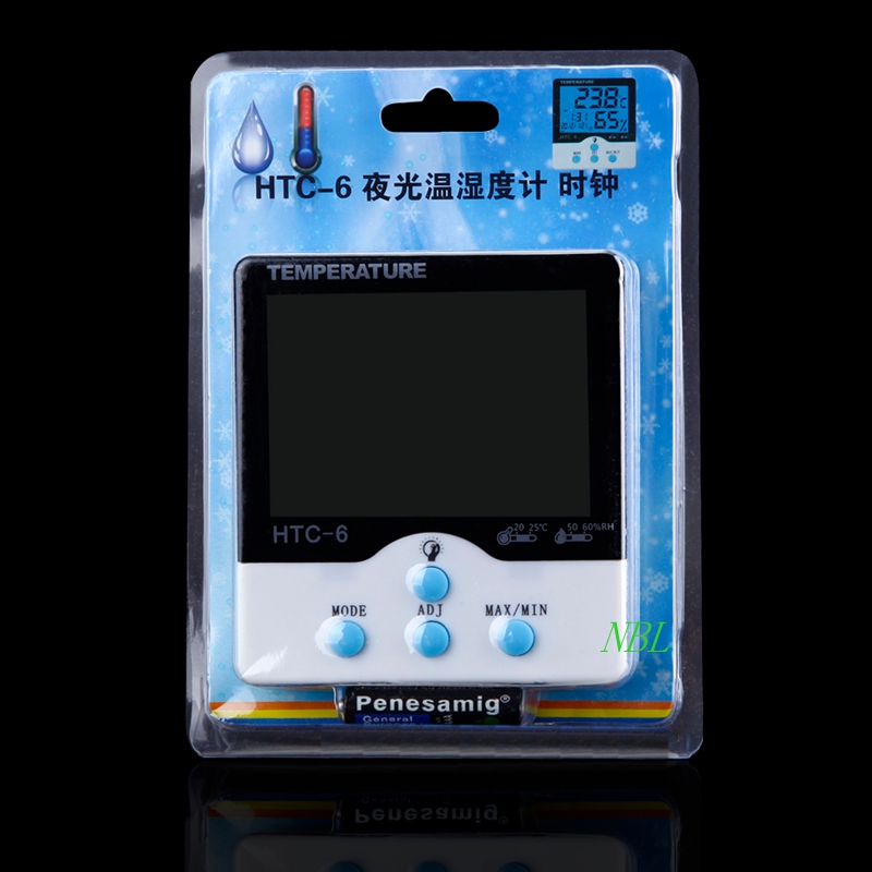 Сино позадинско осветлување на LCD Дигитален Затворен Термометар Температура Hygrometer Влажност Метар Со В/С Часовникот