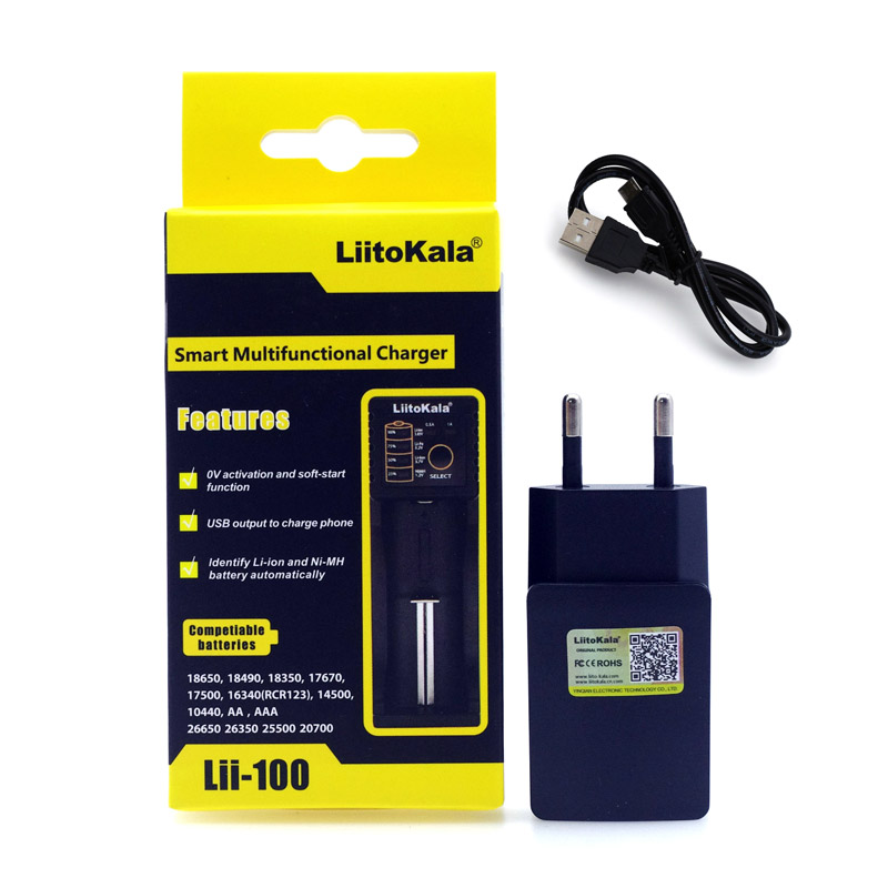 Liitokala Lii-100 5V plug 3.7 V/1.2 V АА/AAA 18650/26650/16340/14500/10440/18500 26500 Батеријата LCD Апарат со екран