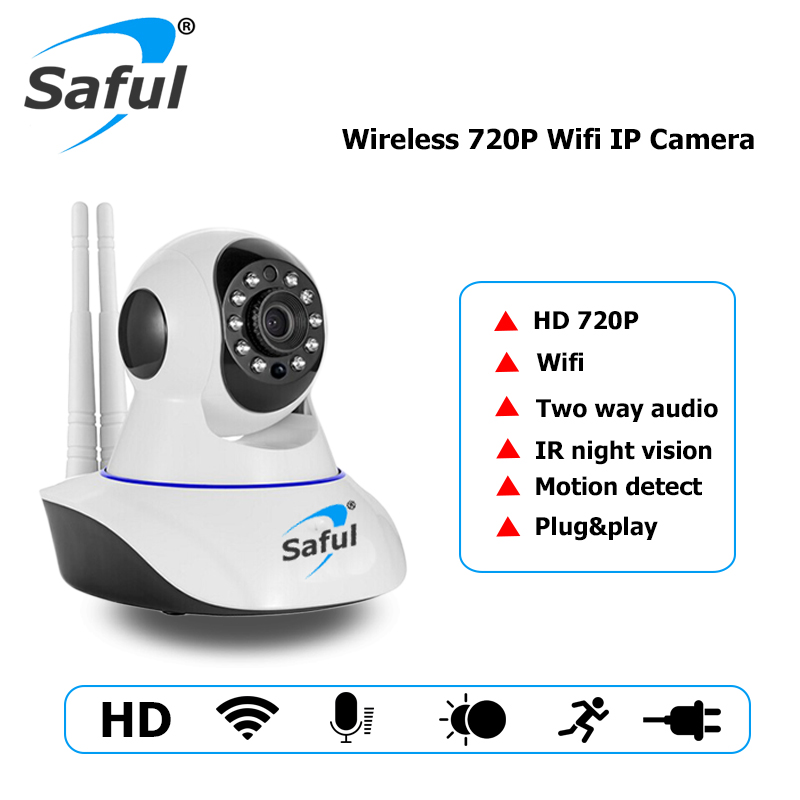 Saful HD 720P IP Камера Безжичен Wifi Ноќ Визија Надзор камера P2P Мрежни системи за видео надзор Аудио Снимка Затворен Бебе Монитор