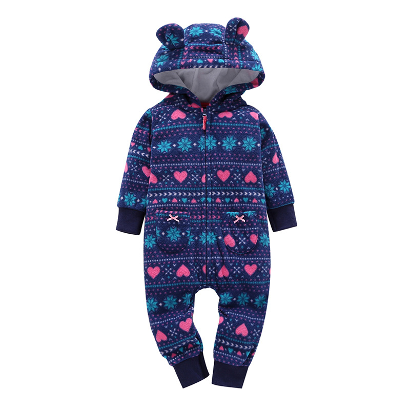2017 Зимски Бебе Romper Топло Jumpsuit Бебе Бебе Момче Девојче Пижами Деца Облека Детска Облека Бебе Мека Комбинезон