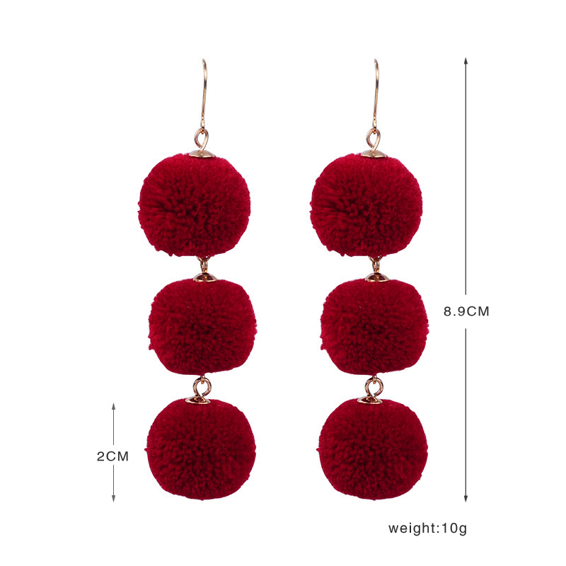 2017 Нови Пристигнување Долго Капка Dangle Обетки Црвена Топка Лето Brincos за Мода Жените Накит трговија на Големо