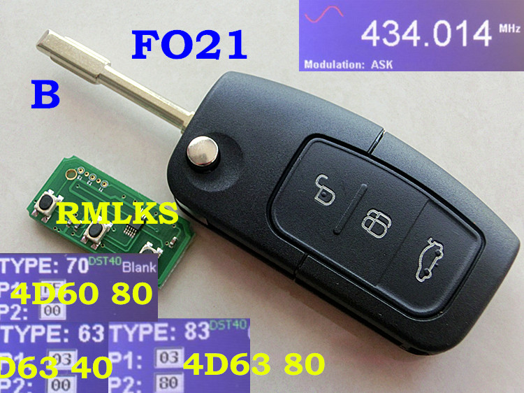 RMLKS Нов Далечински Копче 3 Копчето 315MHz 433MHz 4D60 4D63 Чип Keyless Entry Фоб Одговара За Ford Mondeo се Фокусира
