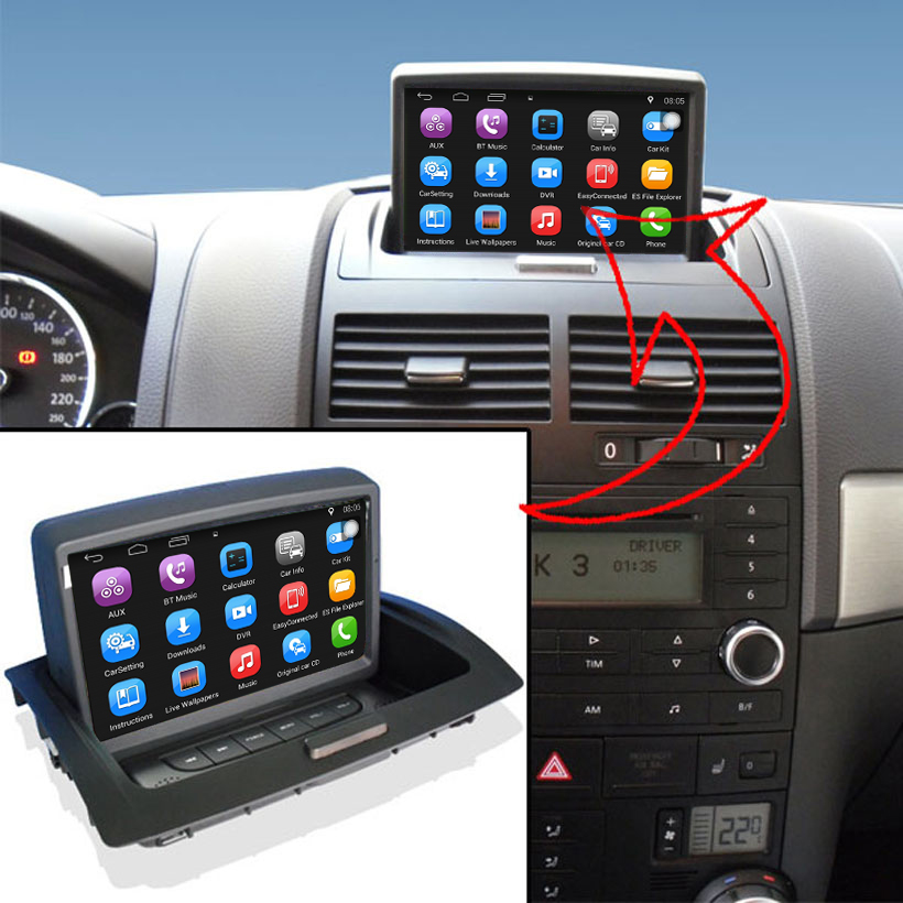 Надгради Оригиналните Android е Радио за Автомобил Играч Одговараат на Фолксваген ФОЛКСВАГЕН Touareg Автомобил Видео Плеер Вграден WiFi, GPS, Bluetooth