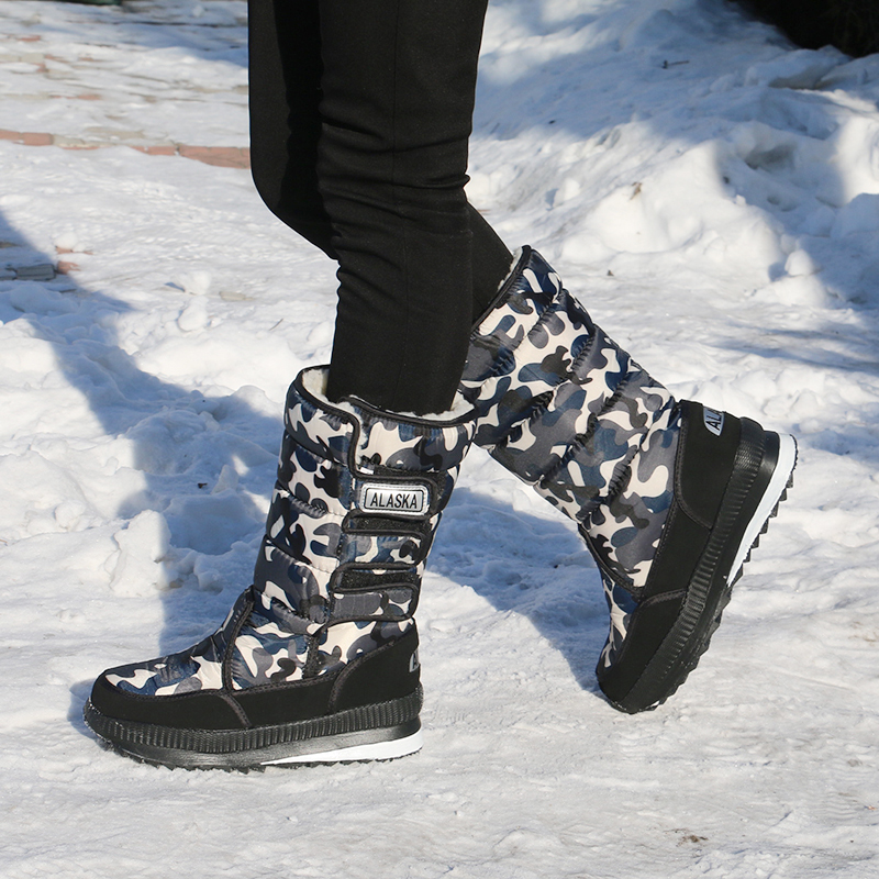 Плус големина 36 - 47 Мажите Чизми на платформа снег чизми за мажи се дебели кадифен водоотпорен лизга-отпорни зимски чевли за -40 степени