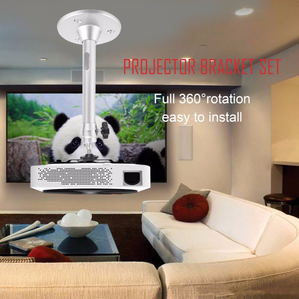 Универзална Mini алуминиумски Легури 360 Степен Ротација LCD DLP Проектор Таванот Ѕид Метал Заградата Носителот Стојат